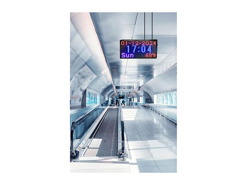 Double Sided Digital Date Week Temperature Wall Clock Outdoor Waterproof image number 2