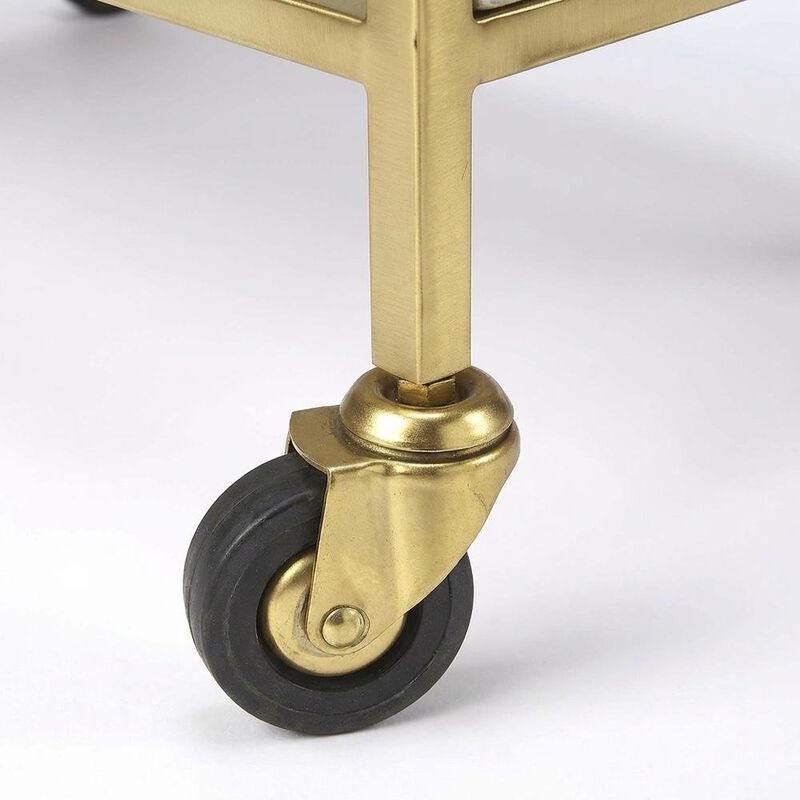 Starlight Canyon Home Modern Bar Cart with Distressed Finish, Contemporary Serving Cart for Home Bar image number 7