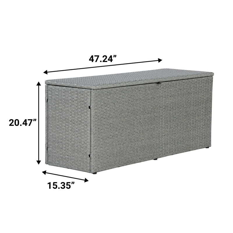 Nino Modern Minimalist Outdoor Faux Wicker Deck and Patio Storage Box