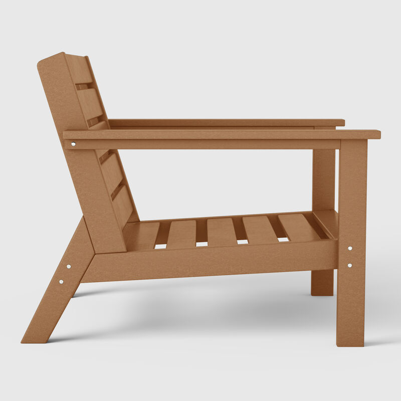 WestinTrends Outdoor Modern HDPE Patio Club Chair with Deep Seat Cushions