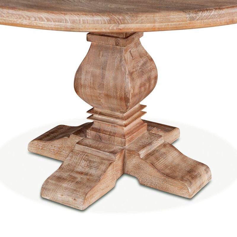 World Interiors Pengrove 48" Round Dining Table in Antique Oak Finish image number 5