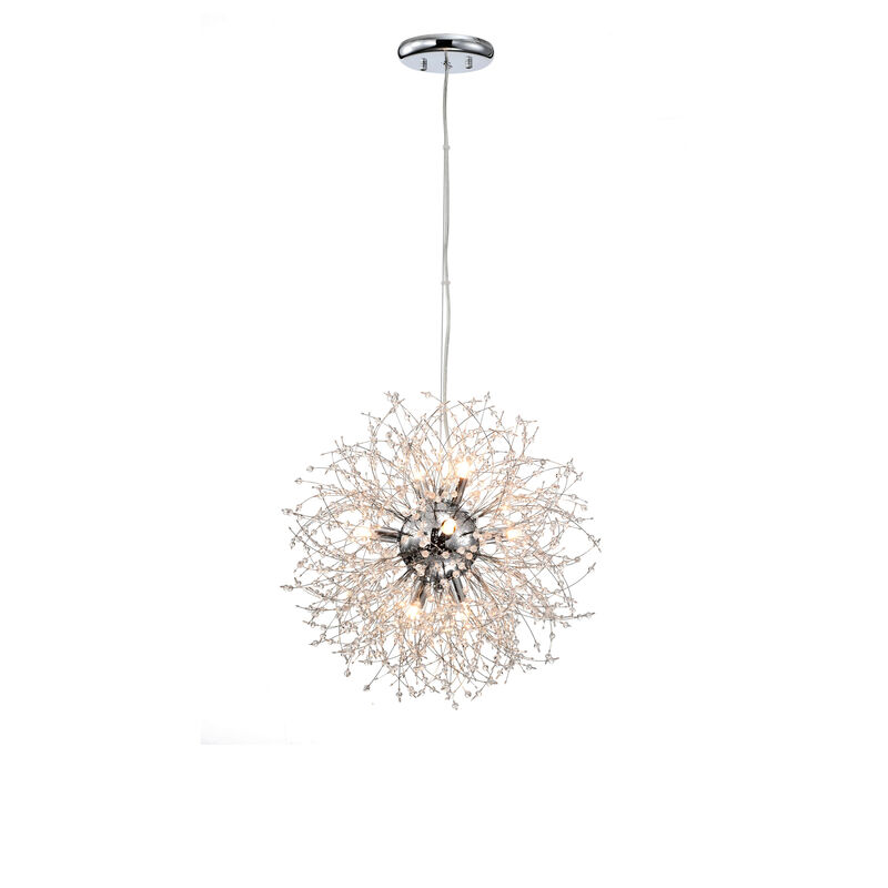 Ivy 8-Light Chrome Clear Beads Firework Pendant Chandelier image number 0