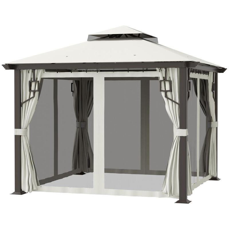 Hivvago 10' x 10' Mesh-Sided Outdoor Gazebo image number 0