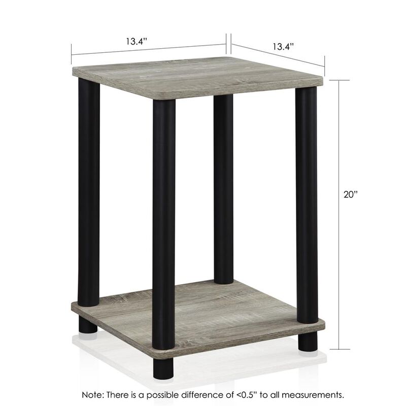 Turn-N-Tube End Table, French Oak Grey/Black