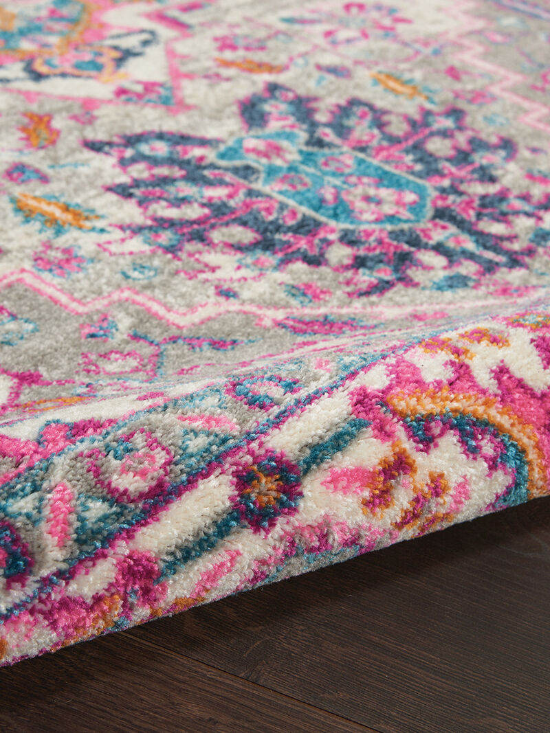 Passion PSN20 Light Gray/Pink 5' x Round Rug image number 4