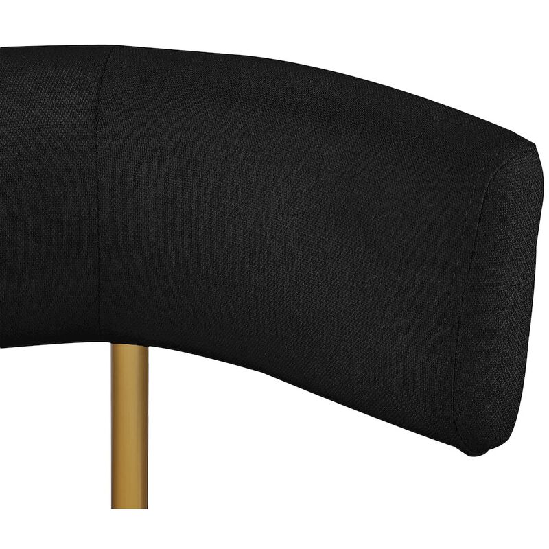 Meridian Furniture Rivage Black Durable Linen Textured Fabric Dining Chair, Set of 2