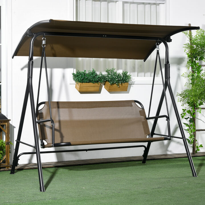 Hivvago Patio Swing Chair with Steel Frame and Adjustable Canopy