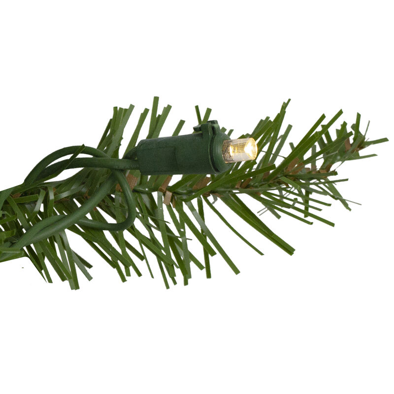 Pre-Lit LED Rockwood Pine Artificial Christmas Wreath  24-Inch  Warm White Lights