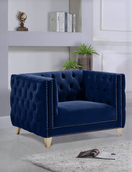 Meridian Furniture Michelle Navy Velvet Chair