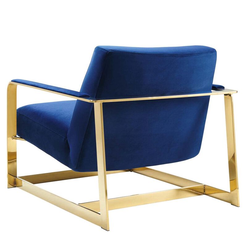 Modway Seg Performance Velvet Accent Chair, Gold Navy image number 4
