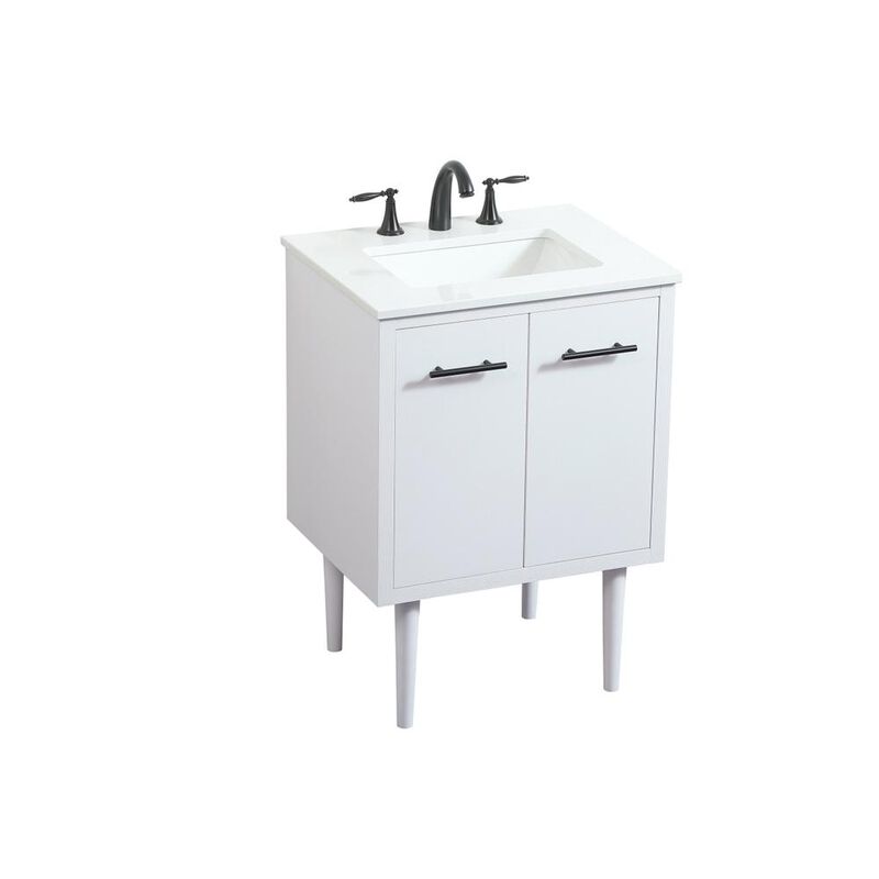 Elegant Kitchen and Bath 24 inch Single bathroom vanity in white