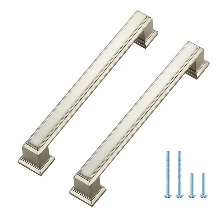 5 Pack Kitchen Cabinet Pulls Square Drawer Pulls 5 Inch Hole Center Cabinet Handles Brushed Nickel Drawer Pulls Kitchen Cabinet
