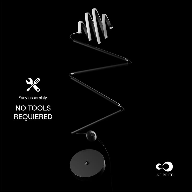 Spiral 24W LED Floor Lamp 59 in. - 3000K Warm White - Stepless Dimming in Matte Black