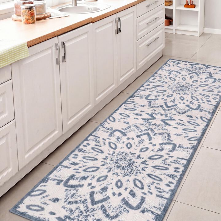 Flora Abstract Bold Mandala High-Low Indoor/Outdoor Area Rug