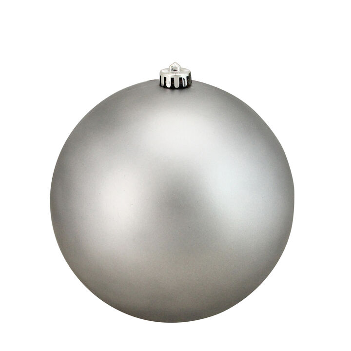 Matte Pewter Gray Shatterproof Christmas Ball Ornament 8" (200mm)