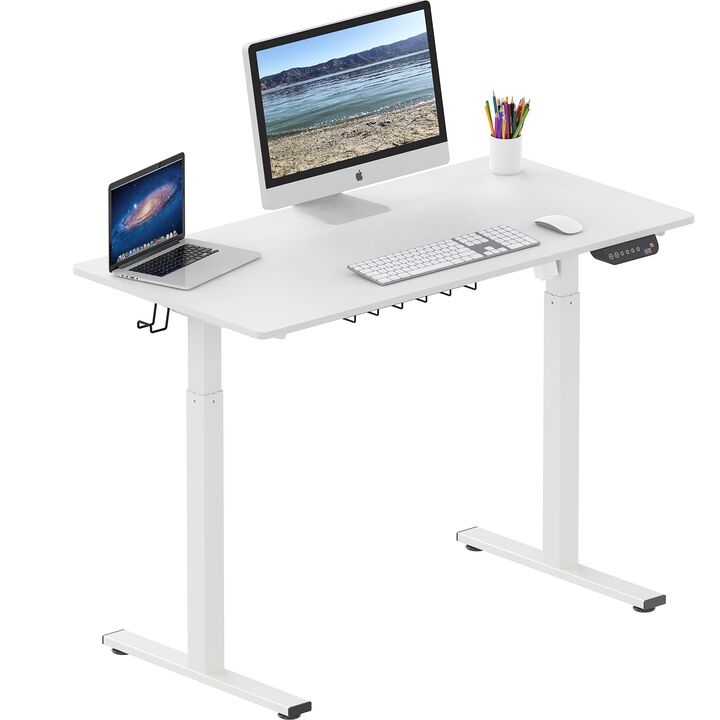 SHW Memory Preset Electric Height Adjustable Standing Desk, 48 x 24 Inches, White