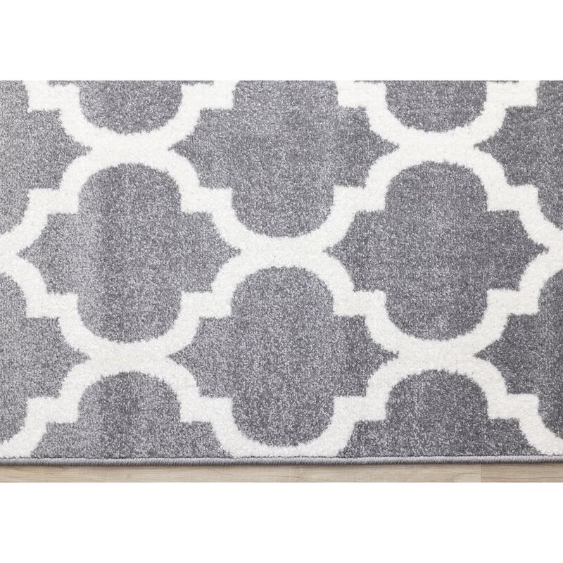 Novelle Home Claremont Grey White Ogee Area Rug, 5' x 8', 5'3 x 7'7 image number 2