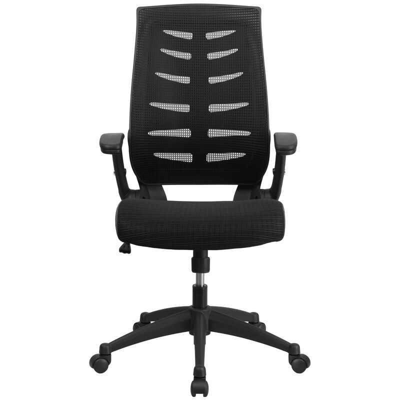 Kale High Back Designer Black Mesh Executive Swivel Ergonomic Office Chair with Height Adjustable Flip-Up Arms image number 7