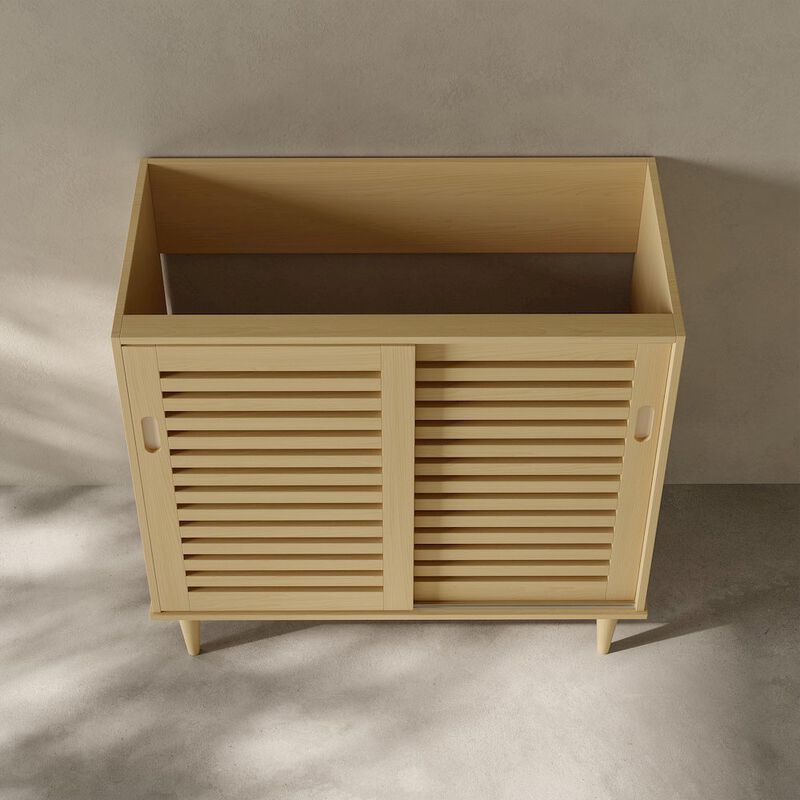 Delice 36" Freestanding Bathroom Vanity Cabinet without Top in Natural Oak image number 3