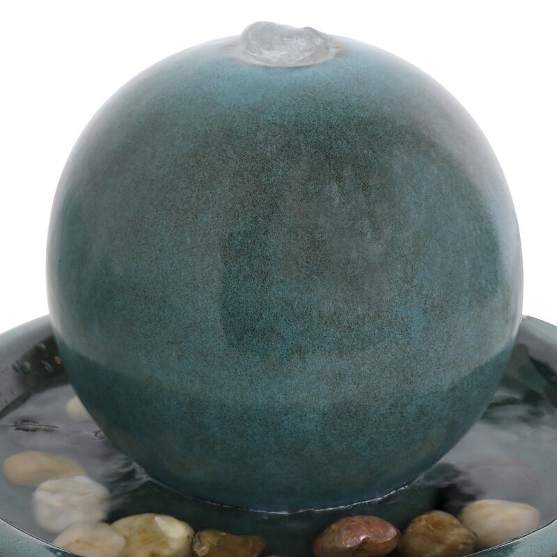 Sunnydaze Ceramic Indoor Water Fountain with Orb - 7 in image number 2