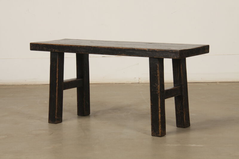 Vintage Reclaimed Wood Bench in Distressed Black image number 2
