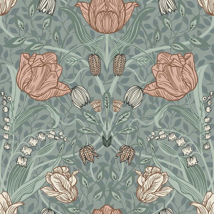 Fillippa Sage Tulip Wallpaper (Set of 2)