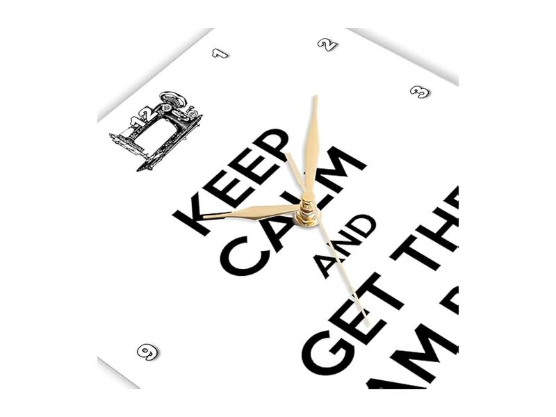 Keep Calm Get Seam Ripper White Wall Clock 10 Inch Black Home Decor image number 3