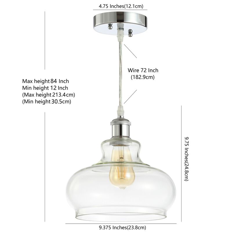 Hampton Adjustable Iron/Glass Pharmacy LED Pendant