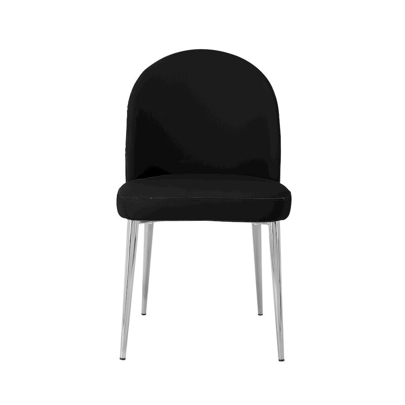 Pangea Home Vera Chair Faux Leather Black - Set Of 2