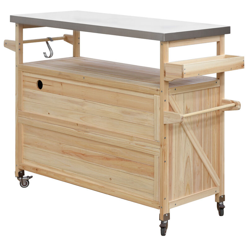 Merax Outdoor Kitchen Island Rolling Bar Cart image number 6