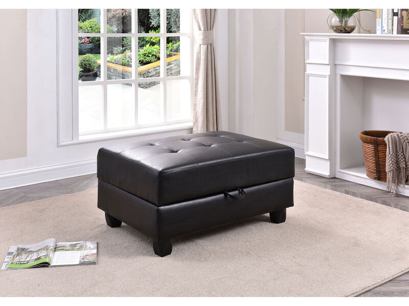 Revere Faux Leather Upholstered Storage Ottoman image number 5