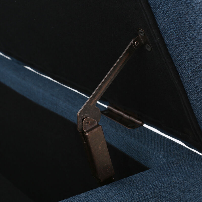 Christopher Knight Home Kartik Contemporary Button Tufted Birch Wood Storage Ottoman image number 8