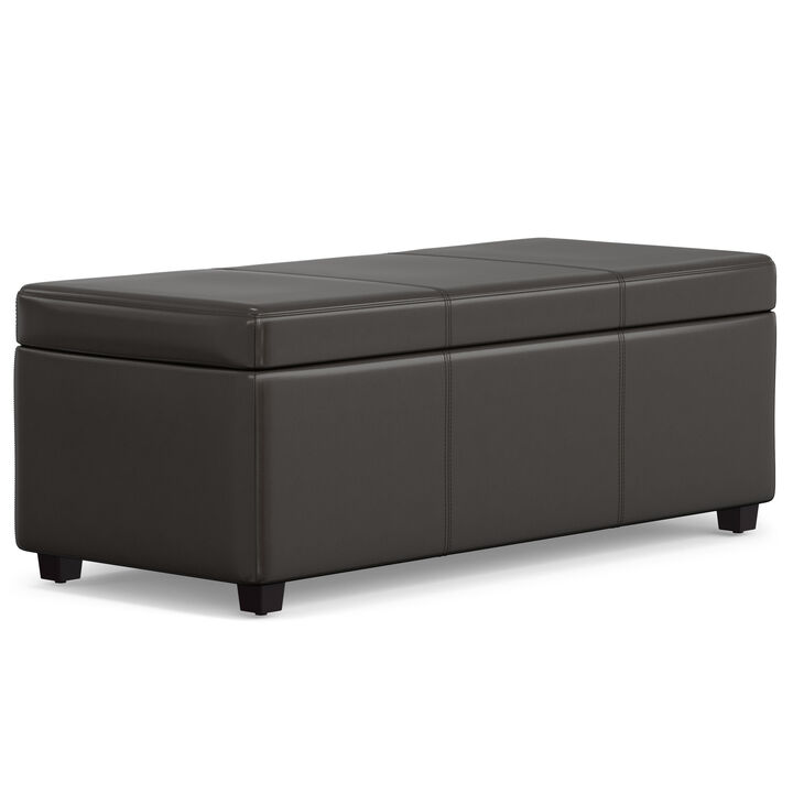 Simpli Home Avalon Lift Top Rectangular Storage Ottoman