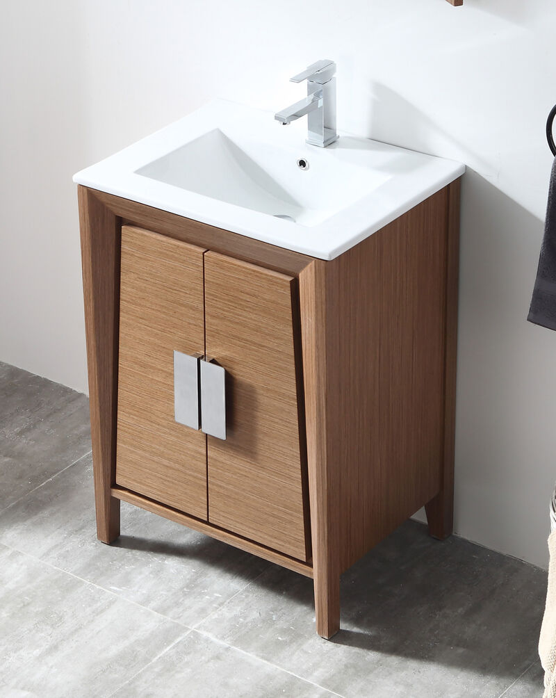 24 Inch Larvotto Light Wheat Modern Contemporary Modern Bathroom Vanity image number 2