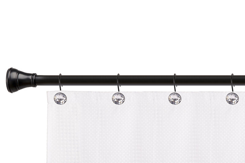 Utopia Alley Rust-Resistant Metal Shower Curtain Hooks with Large Crystal, Set of 12 image number 4