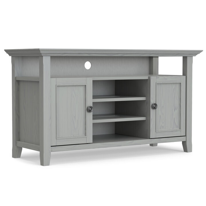 Amherst 54 inch Wide Solid Wood Transitional TV Stand in Fog Grey