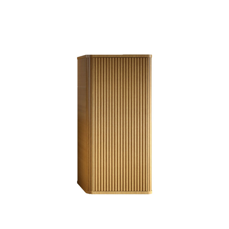 ELEMENT ACE Elegant Floating Side Cabinet with Curvy Safety Design and Chic Striped Textures for Modern Home Storage image number 0