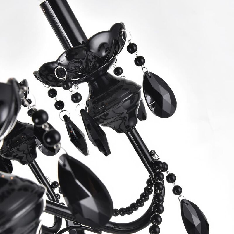 Keen 9 Light Up Chandelier With Black Finish