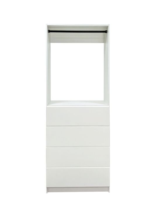 Prosper 32" White Wood Walk-in Closet with Two Rods