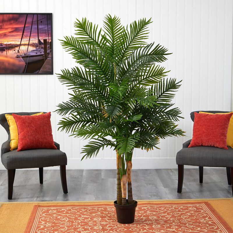 HomPlanti 6 Feet Areca Palm Artificial Tree (Real Touch)