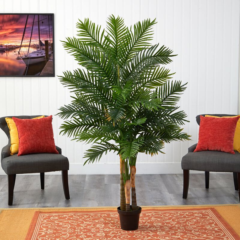 Hivvago 6 Feet Areca Palm Artificial Tree (Real Touch)
