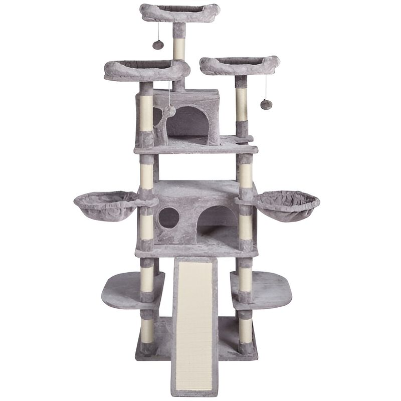 Indoor Cat Tower with Cat Condos and Sisal Posts for Scratching, Climbing, and Napping