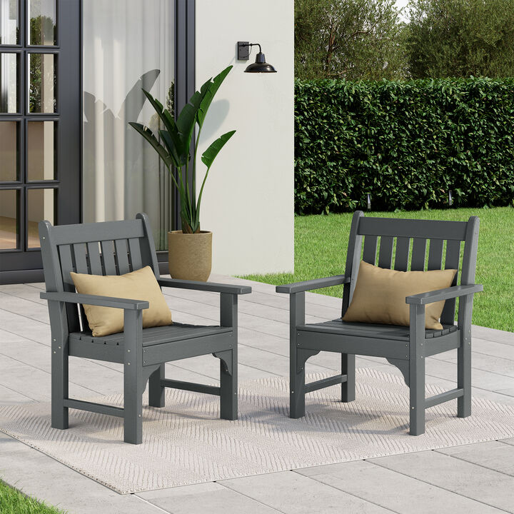 WestinTrends Outdoor Patio HDPE Adirondack Dining Arm Chairs (Set of 2).
