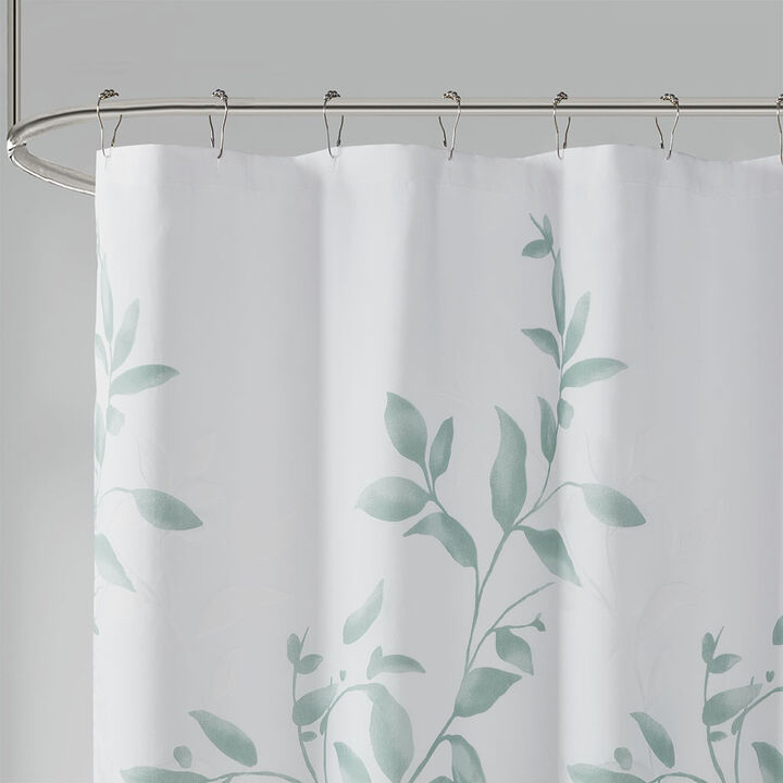 Gracie Mills Patton Modern Lightweight Botanical Burnout Shower Curtain