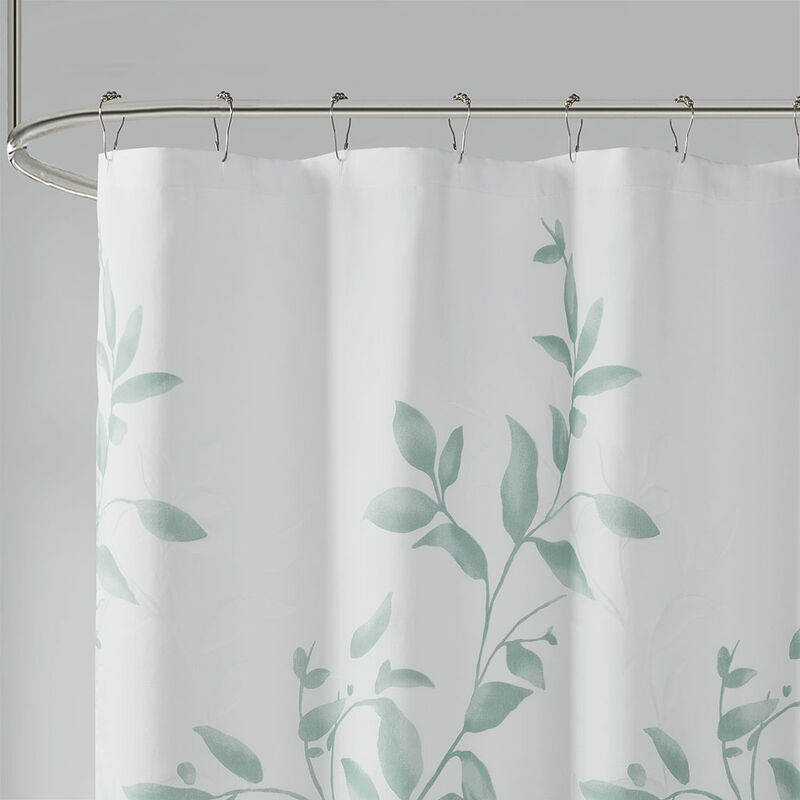 Gracie Mills Patton Modern Lightweight Botanical Burnout Shower Curtain