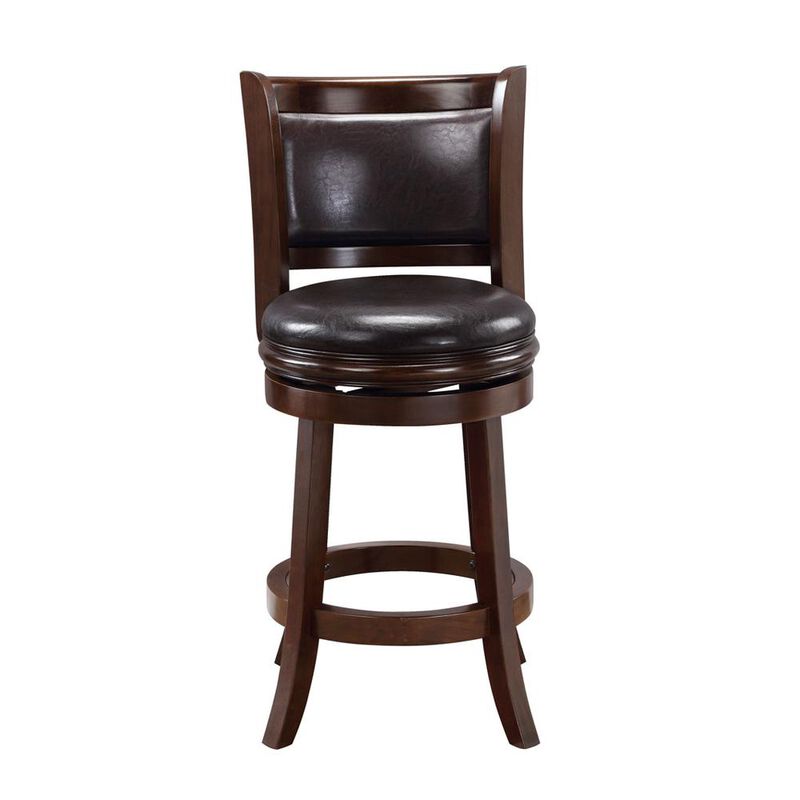 Boraam Augusta Swivel Counter Stool - Cappuccino/Dark Brown Faux Leather