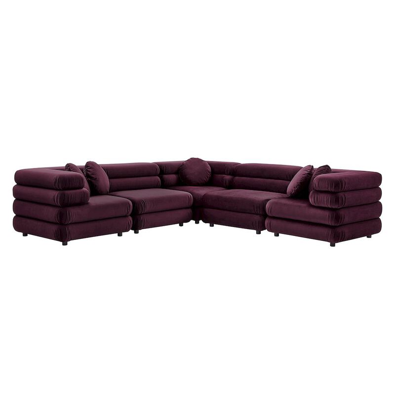 Jubilee 5-Piece Modular Performance Velvet Sectional Sofa image number 2