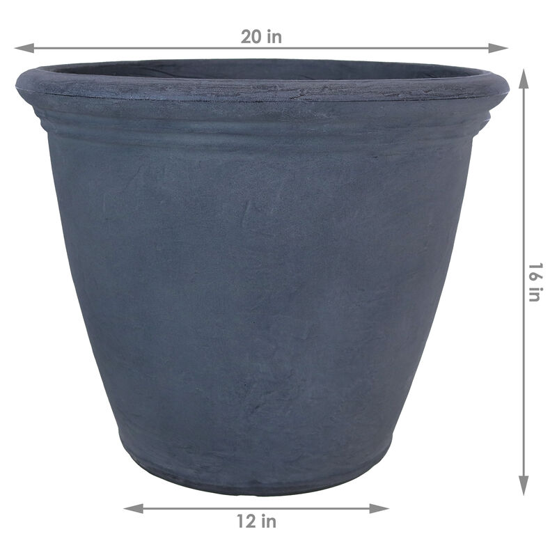 Sunnydaze 20 in Anjelica Polyresin Planter with UV-Resistance