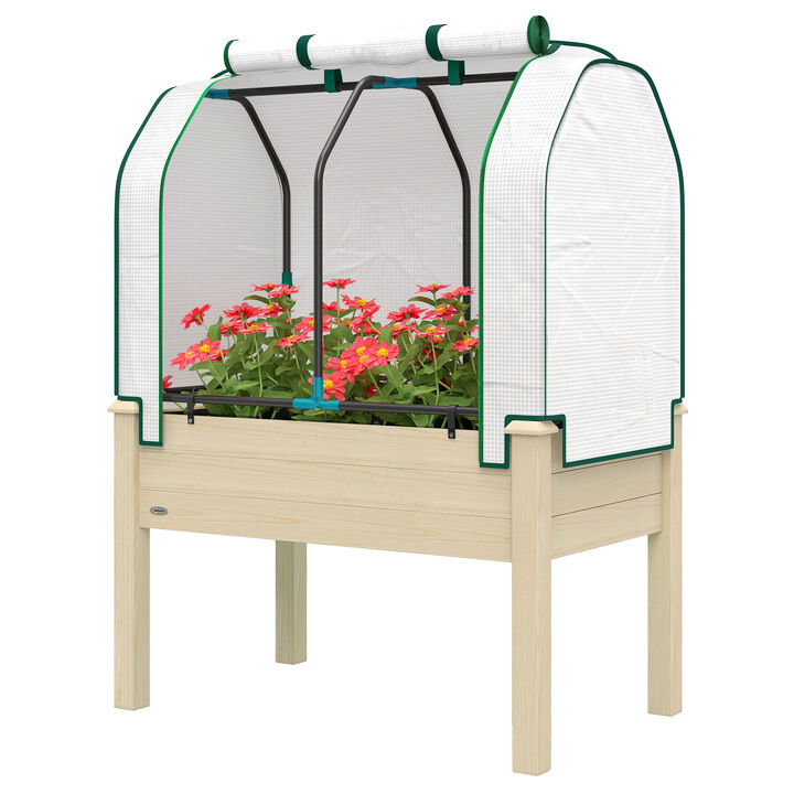 Hivvago Greenhouse Covered Raised Garden Bed for Herbs and Vegetables