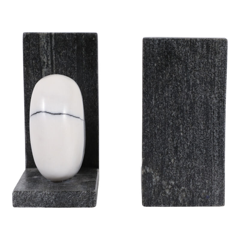 S/2 6" Cracked Marble Bookends image number 4